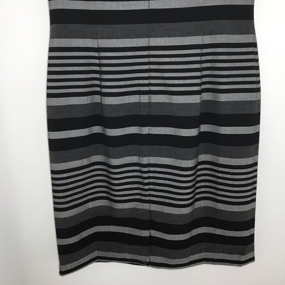 Calvin Klein Black & Grey Striped Cap Sleeve Dress - Picture 10 of 14